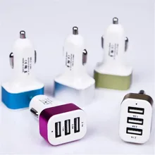 Triple Universal USB Car Charger 3 Port Car-charger Adapter Socket 2.1A 2A 1A Car Styling USB Charger For iPhone Samsung Xiaomi
