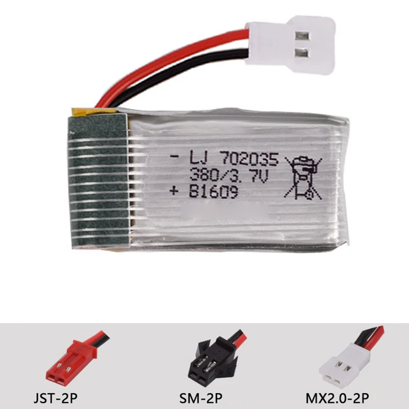 

3.7v 380mah 702035 Lipo Battery H107D FY310B M62R F180 TT661 662 663 WLtoys rc Quadrocopter High power battery