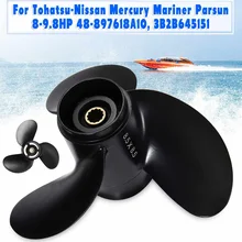 Audew 8.5 x 8.5 Outboard Propeller For Mercury Tohatsu 8-9.8HP 48-897618A10 3B2B645151 3 Blades 12 Spline Tooth Aluminum Alloy