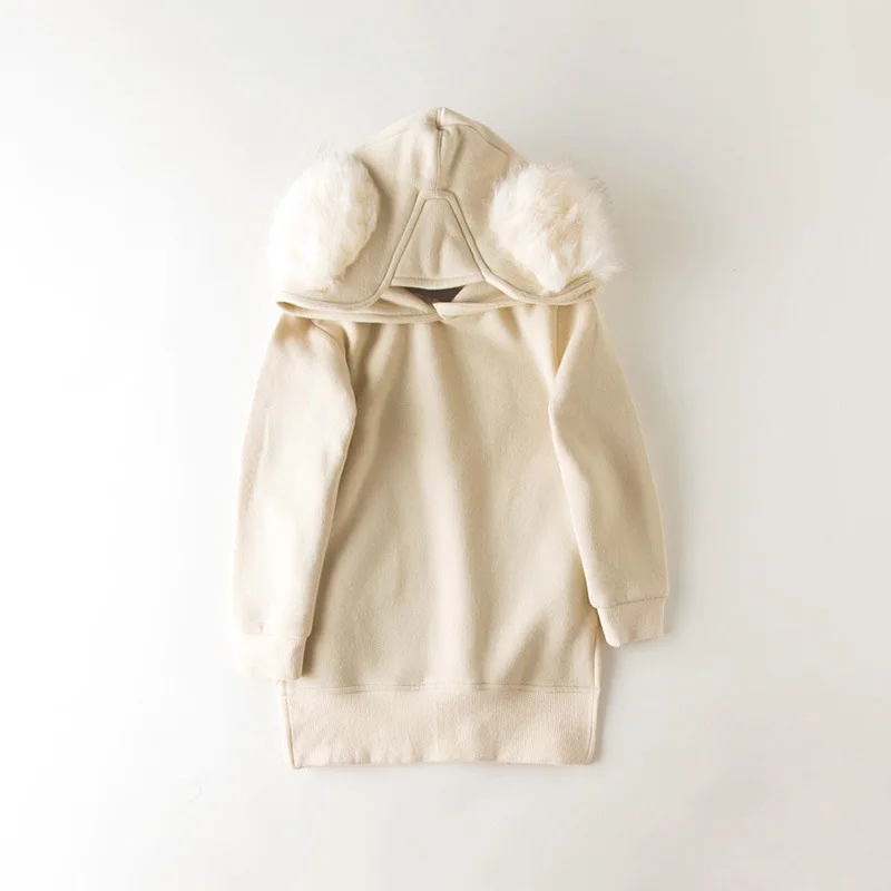 2016 cartoon cute 3D bunny ears pullover hoodie kids thick Sweatshirts fall winter girls warm long