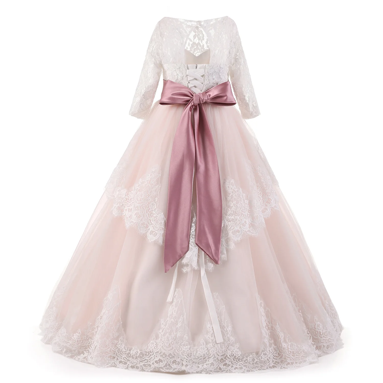 Платье для девочек с рукавами для свадьбы, праздничное платье принцессы макси для девочек, детские платья, одежда для подростков, костюм