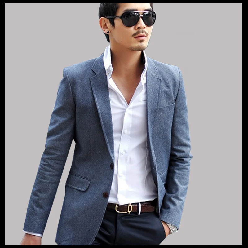 2015 autumn young people Male top denim suits jacket slim