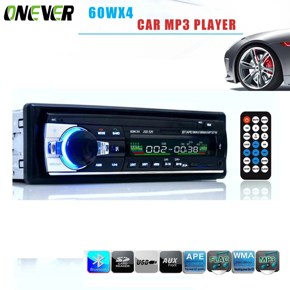 Автомагнитола 60WX4 12 В Bluetooth V2.0 автомагнитола 1 Din FM Aux вход приемник SD USB MP3 MMC WMA Mp3