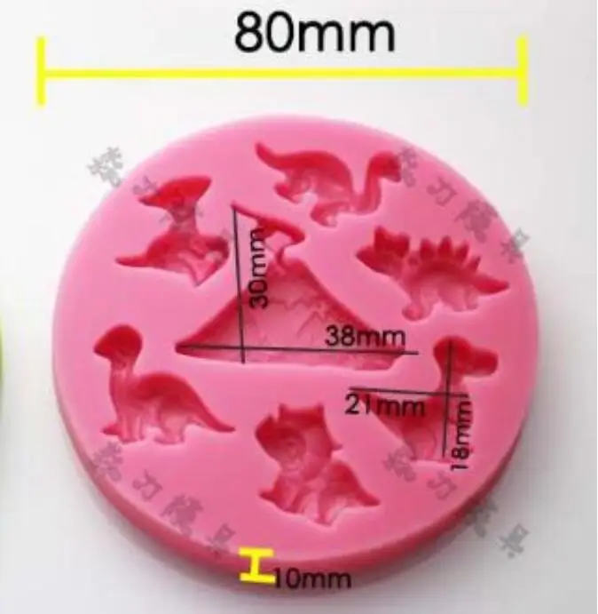 

High Quality 1pc cute dinosaur Shape Fondant Silicone Mould Cake Decoration Sugar Mold Baking Sugarcraft Mold
