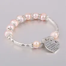 Натуральный пресноводный 8-9 мм жемчужные браслеты для женщин с подвески в виде сердца как ювелирные изделия подарок многоцветные браслеты