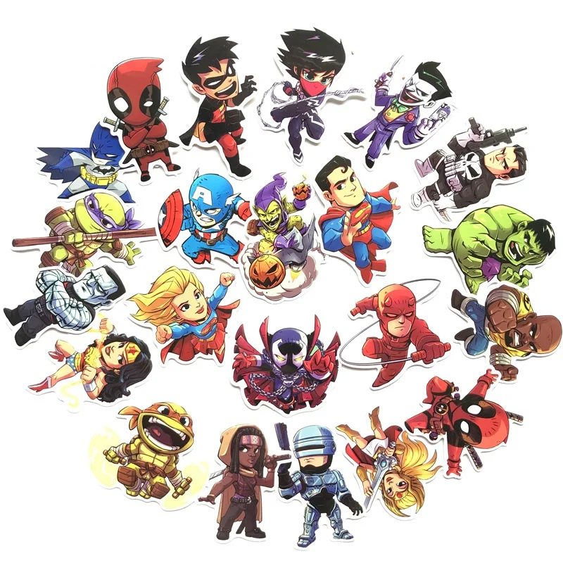 

Stickers 50 PCS/set Super Hero Sticker for Skateboard Suitcase Notebook MARVEL AVENGERS IRON-MAN Children Home Decor Classic Toy