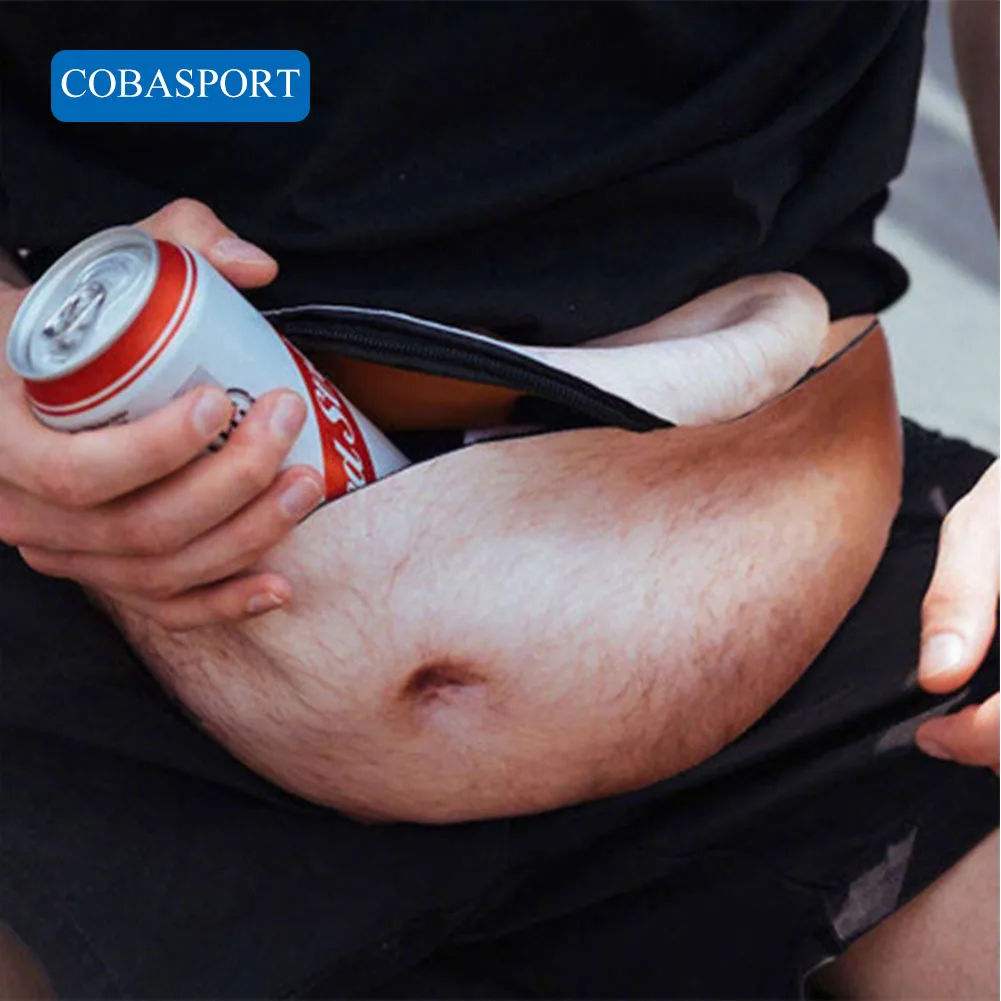 

COBASPORT Innovative False Beer Belly Coin Purse Pocket Waist Bag Anti Disturbance Big Artificial Leather PU Outdoor Bags