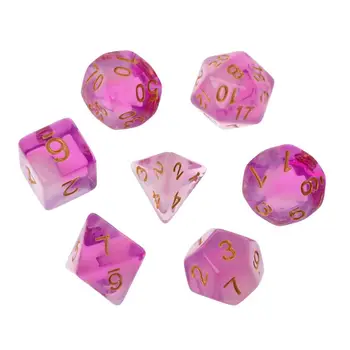 

7Pcs/set Polyhedral Sided Dice D4 D6 D8 D10 D12 D20 for Dungeons&Dragon D&D RPG Poly Table Game