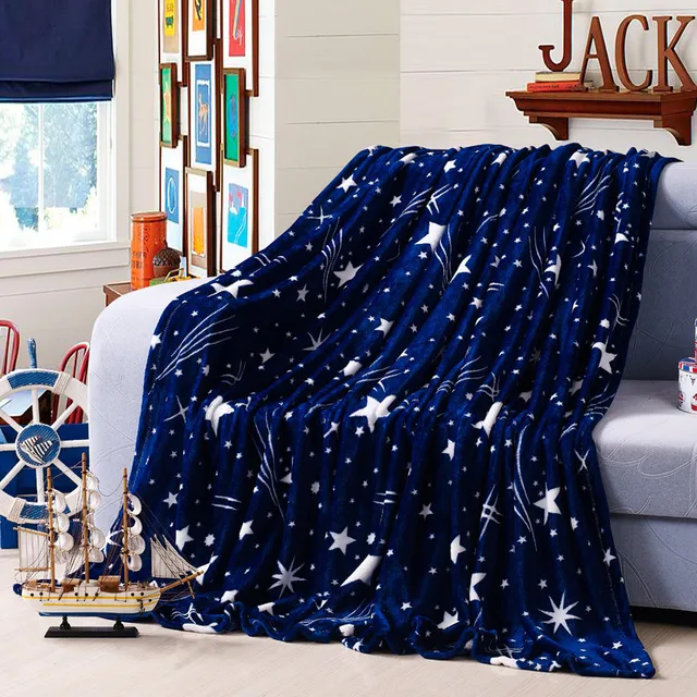 Fluffier Dark Blue Night Sky Stars Plush Flannel Blanket Boys Faux Fluffier Dark Blue Night Sky Stars Plush Flannel Blanket Boys Faux Fur For Sofa Bed Textile
