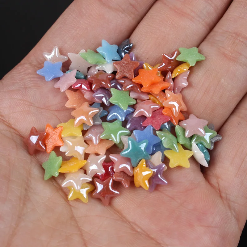 Новинка! Пять звезд форма дизайн ногтей керамический шарик 18 цветов смешанный цвет 4 мм/8 мм DIY Ремесло Flatback жемчужные камни для дизайна ногтей
