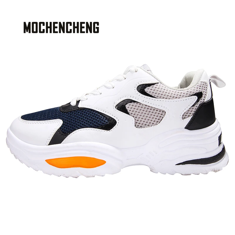 

Men 2019 SS New Dad Shoes Sneakers Chunky Wedge High Street Casual Mesh Upper Lace-up Low Top Breathable High Quality Shoes