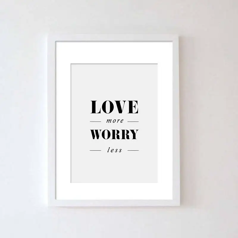 Простое английское украшение для гостиной Love more Not less картина без рамки постер с