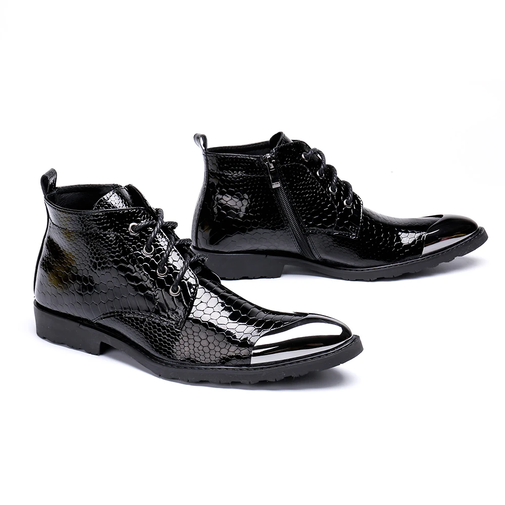 Christia Bella/Брендовые мужские ботинки в британском стиле; модельные ботинки на шнуровке; деловая обувь для вечеринок; мужские ботильоны из натуральной кожи