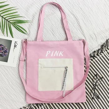 

2019 New Arrivals Hot Fashion Women Female Canvas Bags Simple Casual Shopping Bags Shoulder Bags
