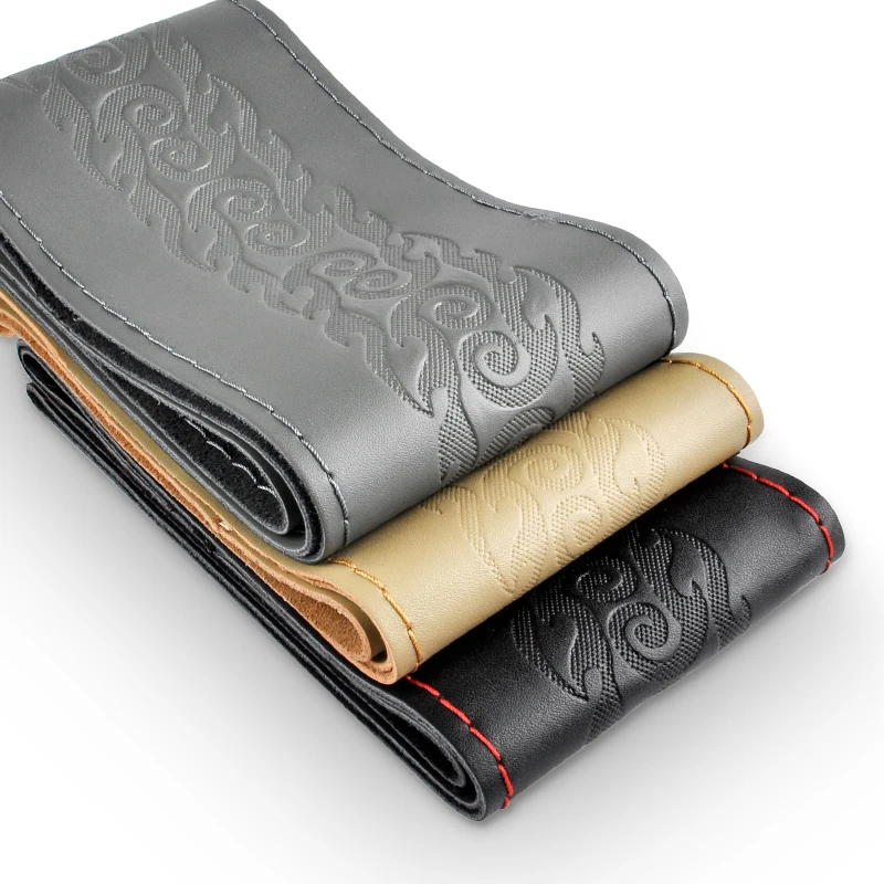 

CARSUN DIY Steering Wheel Covers Leather Braid On The Steering-Wheel Of Car With Needle And Thread Interior Accessories SF-YH01