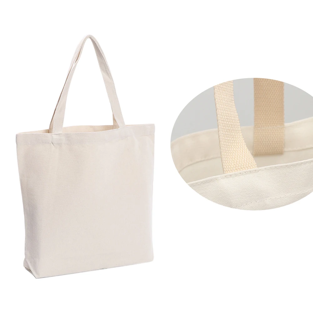 

Grocery Storage Large Capacity Eco Friendly Portable Casual Reusable Canvas Foldable Solid Color Shopping Bag Single Shoulder