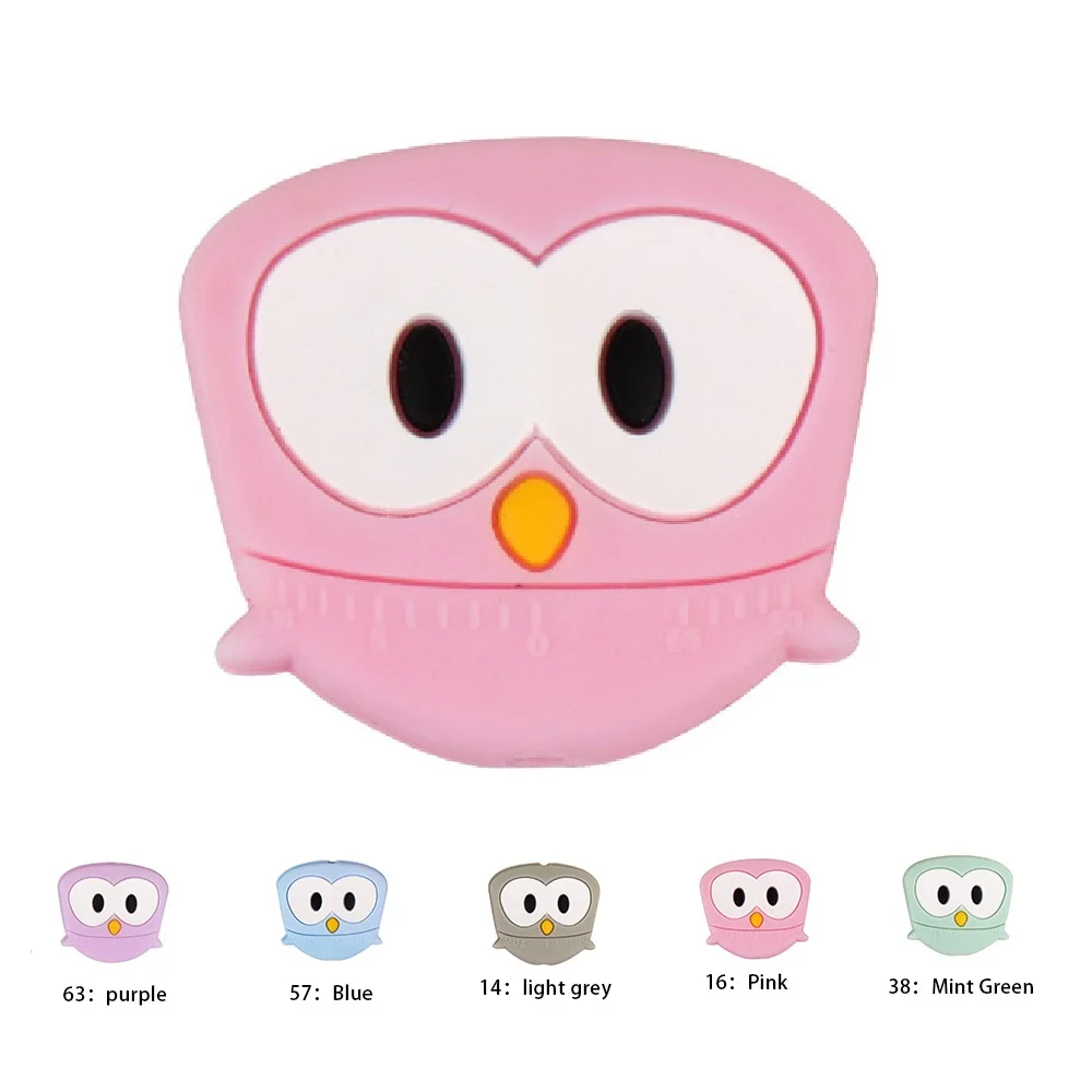 

TYRY.HU 10pcs Owl Silicone Beads Food Grade Silicone Teether DIY Teething Nursing Necklace Accessories perle Beads Baby Teethers