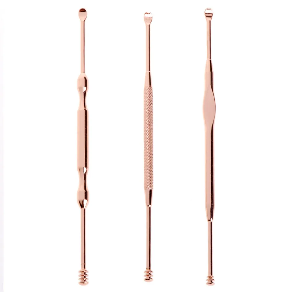 

ZLROWR 3Pcs Earpick Spoon Tool Clean Earwax Curette Remover Stainless Steel Health Care