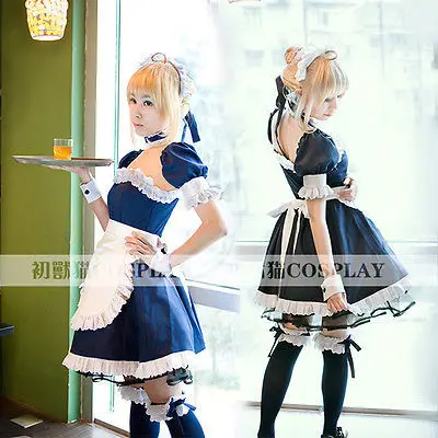 

fate/stay night Saber Maid Dress Halloween Paty Cosplay Costume S-L
