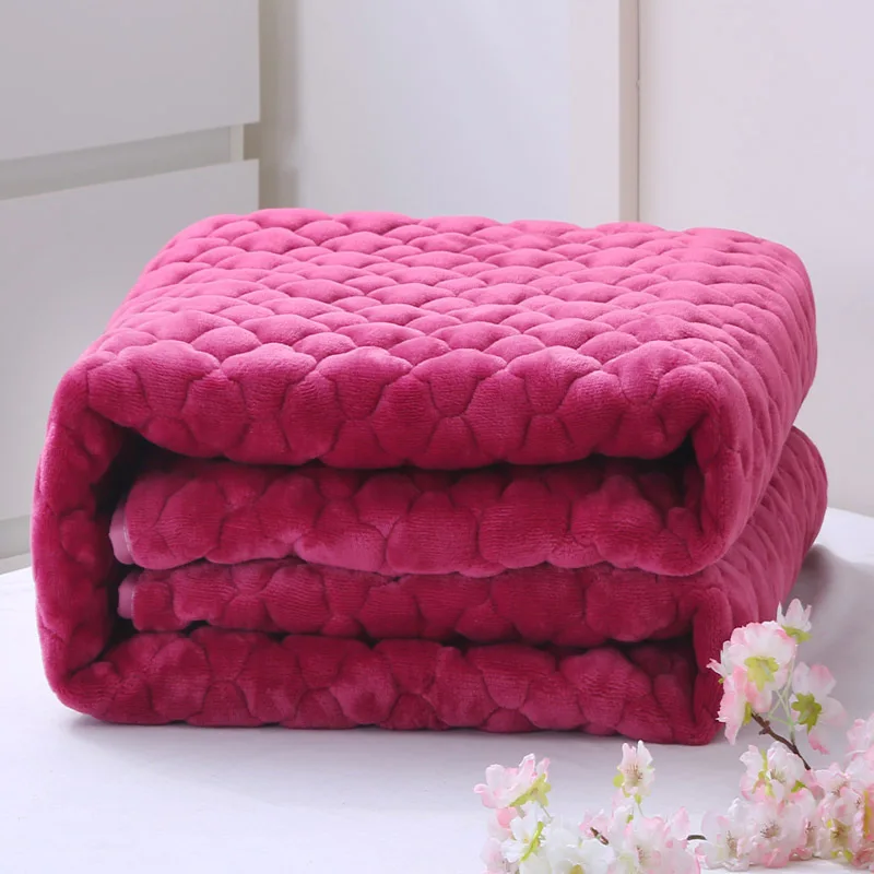 WLIARLEO New Coral Fleece Blanket High Quality Children Lattice Blanket