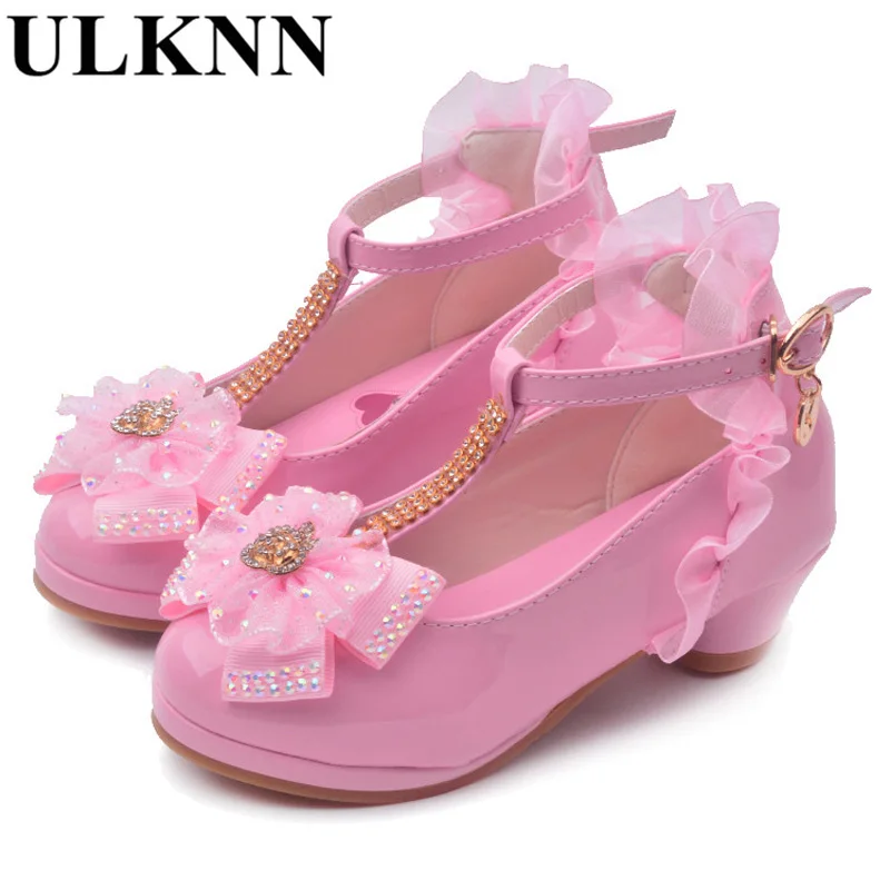 ULKNN Meisjes Sandalen hoge hak roze leer Gesp kinderen Gladiator Bowtie  Witte Schoenen maat 26 37 zachte kid schoenen enfant|child gladiator|girls  sandalspink kids shoes - AliExpress