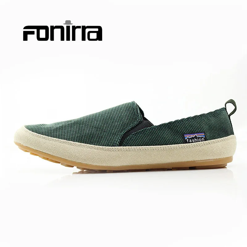 FONIRRA/лето г.; Мужская парусиновая обувь в Корейском стиле; модная повседневная мужская обувь; дышащая и мягкая парусиновая повседневная обувь на плоской подошве для мужчин; 160 - Цвет: Green