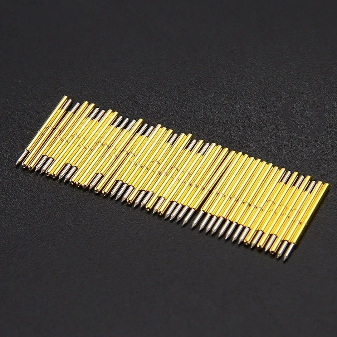 50pcs P75-B1 Dia 1.02mm 100g Cusp Spear Conical Head Gold Plated Spring Test Probes Pogo Pins
