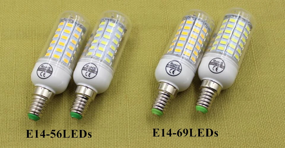 10 шт. светодио дный лампы E27 E14 5730SMD AC 220 В 24 36 48 56 69 светодио дный s светодио дный кукурузы лампы Рождество Люстра свечей Бесплатная доставка