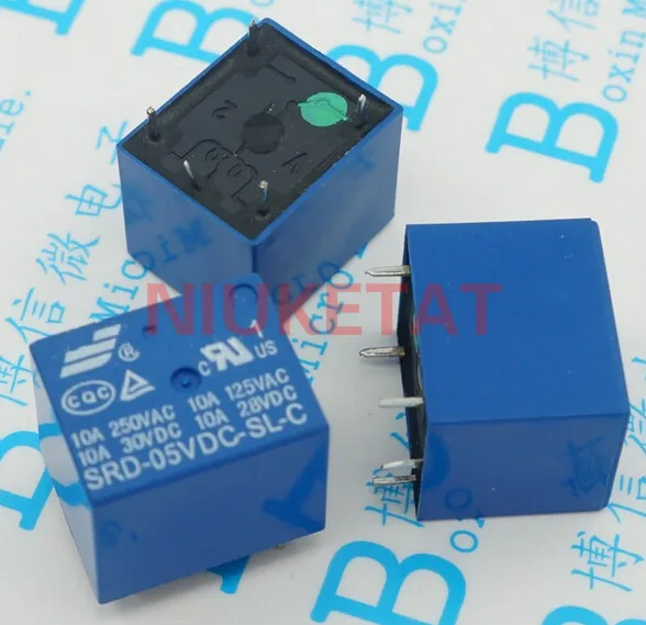 5 шт. SRD-05VDC-SL-C 5VDC 10A 250 VAC силовое реле типа печатной платы T73-5V 5 футов SRD-5VDC-SL-C 10A 125VAC новое и оригинальное