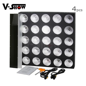 

4pcs free shipping 5x5 25pcs RGBW led matrix beam panel dmx stage light with removement frost filter for dj disco