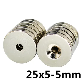 

10pcs 25mm x 5mm Hole 5mm N35 Super Neodymium Round Ring Permanent Magnet 25*5-5 search magnet 25x5-5mm
