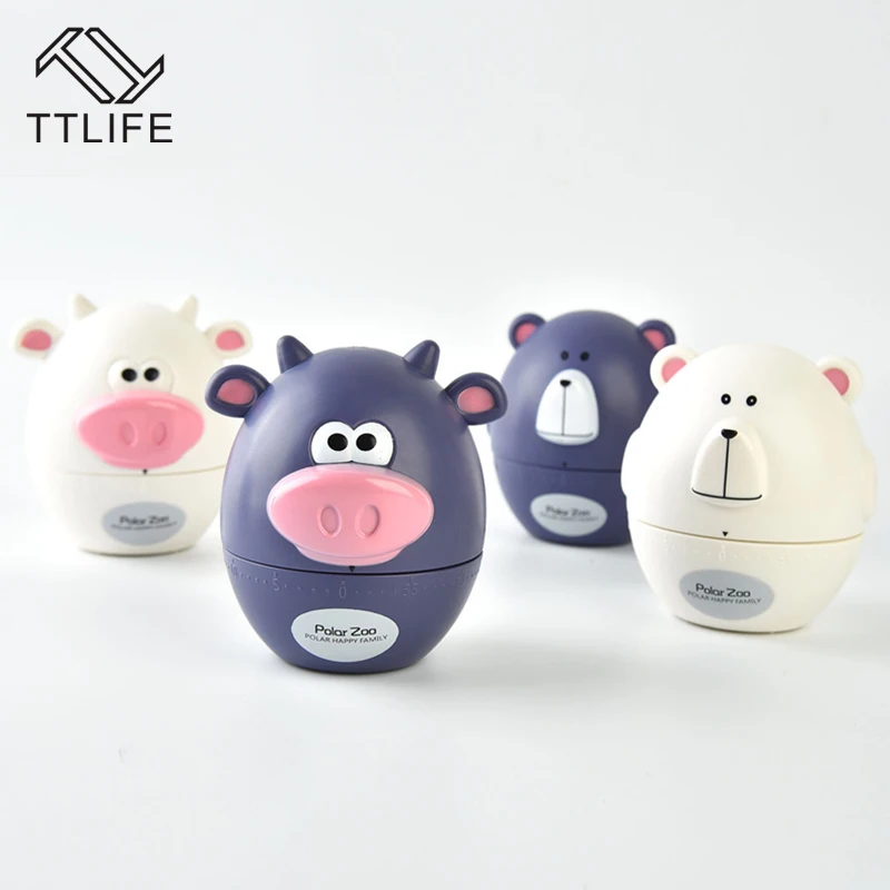 

TTLIFE 60-Minute Kitchen Timer Cartoon Animal Mechanical Countdown Cooking Countdown Timer Alarm Counter Reminder Kitchen Gadget