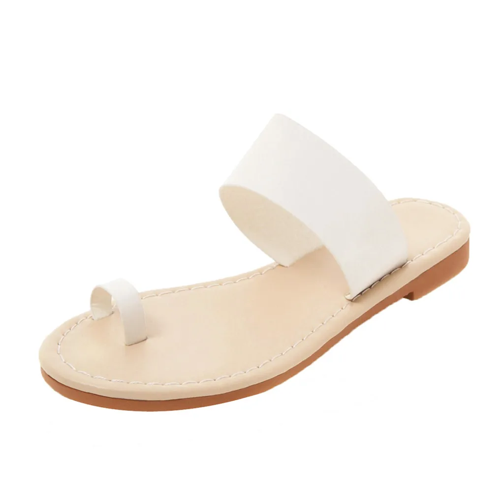 

Women's Summer Slippers Flip Flops For Women Beach Shoes Flat Casual Roman Shoes Open Toe Sandals Non-Slip Flat Slippers Mar 9