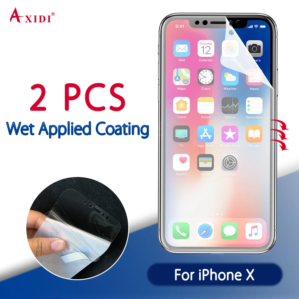 Wet Applied Screen Protector Full Cover for iPhone X Film Protective