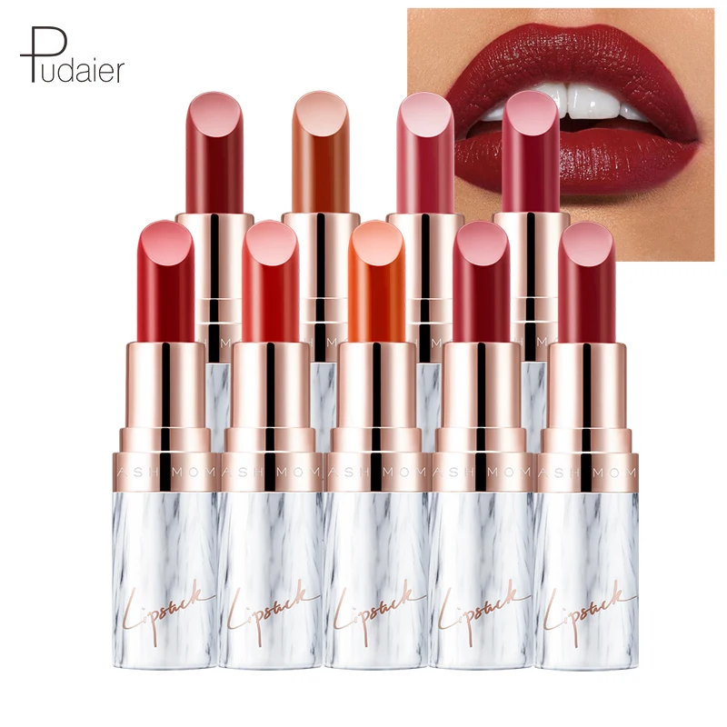 

Lipstick Marble Velvet Matte Lipsticks Long Lasting Moisturizing Lip Stick Sexy Red Brown Pigments Makeup Matte Lipstick