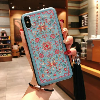Palace Style Phone Case For iPhone 6 6S 7 8 Plus Case Relief Back Cover For iPhone 6 6S 7 8 X For iPhone 6 7 8 Plus X Capa
