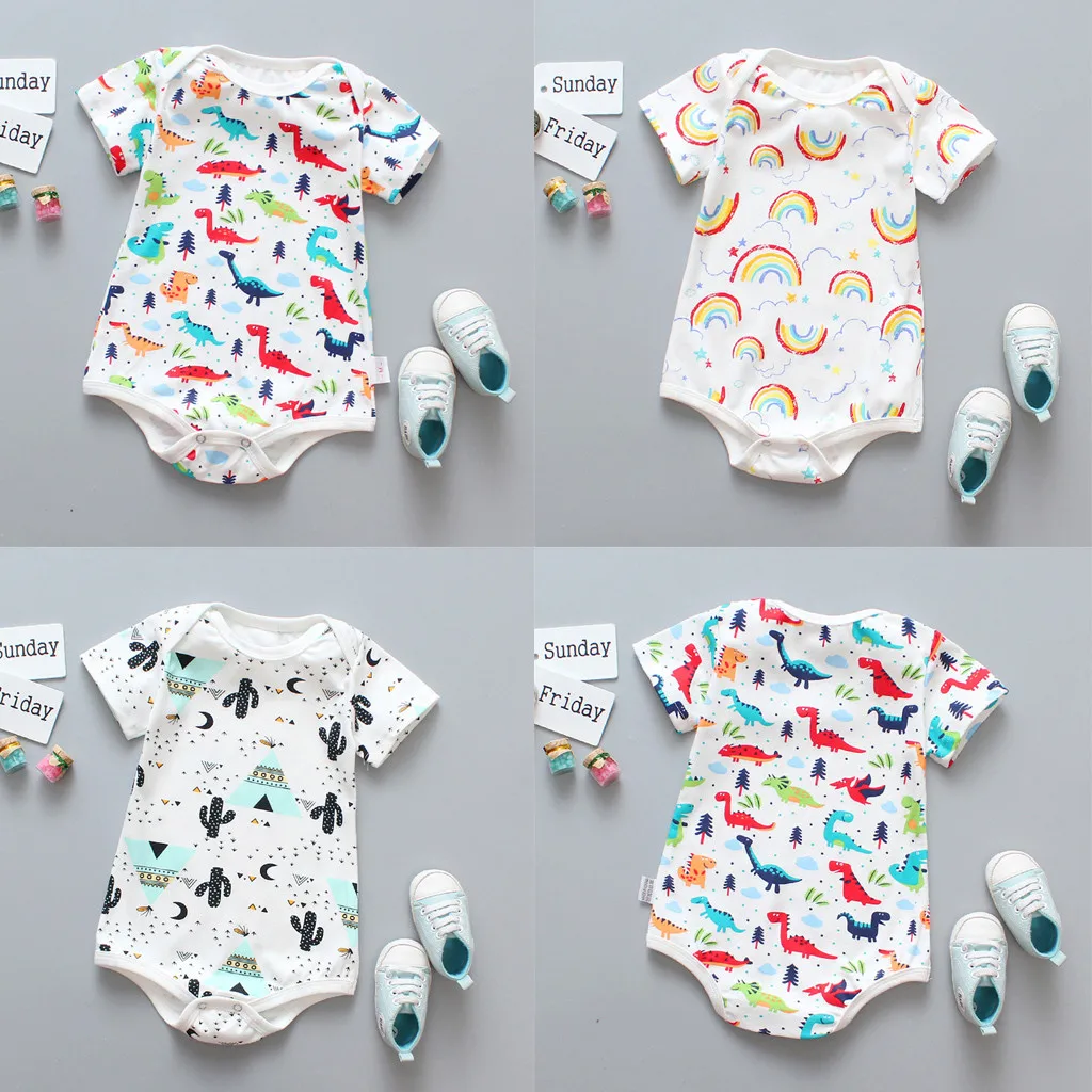 

Cute Romper NewBorn Baby Girl Boy Clothes Fashion Cartoon Rainbow Character Print Romper Casual Romper Comfortable roupa de bebe