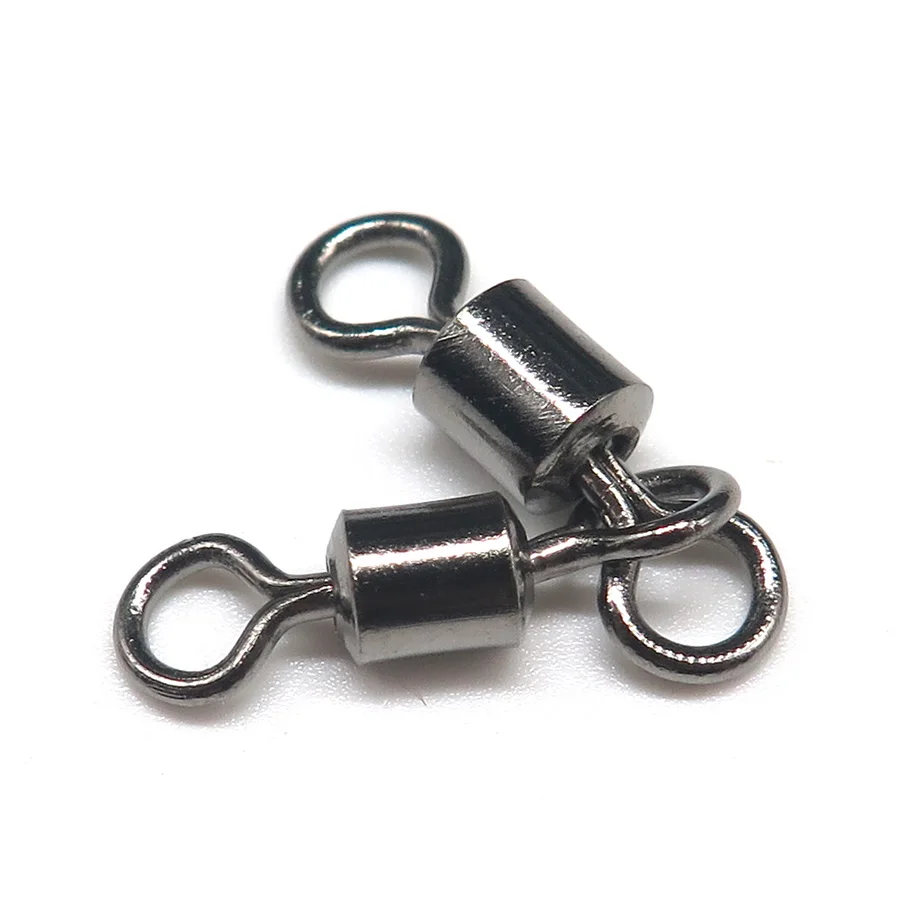 

Minfishing 100pcs Double Double buckle MS swivels Ball Bearing Swivel with Solid Rings Rolling Swivel Fishing Connector