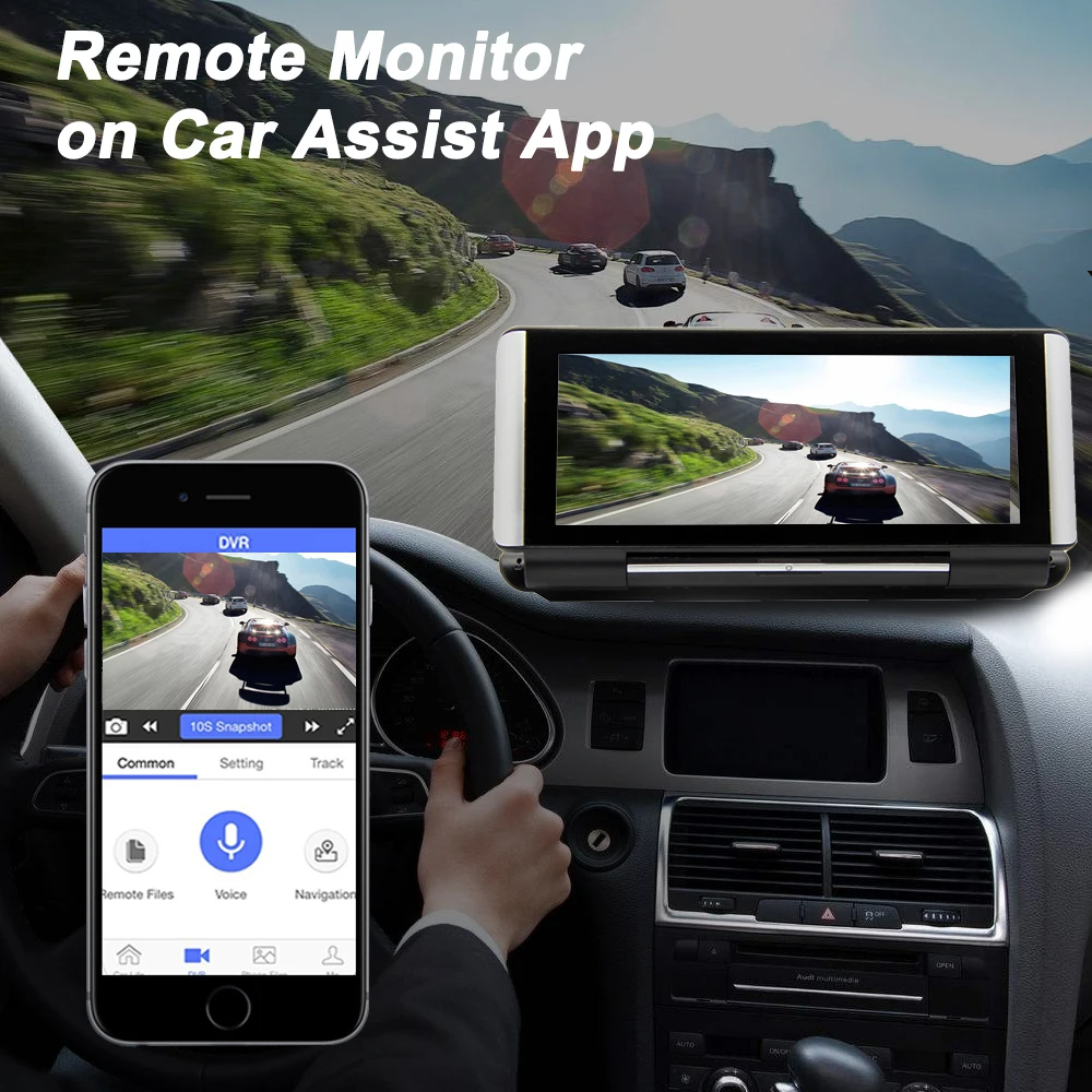  Bluavido 7 Inch 4G Car DVR Camera GPS FHD 1080P Android Dash Cam Navigation ADAS Car Video Recorder