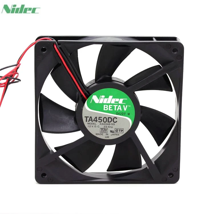 For Nidec TA450DC A34344-16 AST 12cm 120mm DC12V 0.30A Server 120x120x25mm 2-wire axial cooling fan