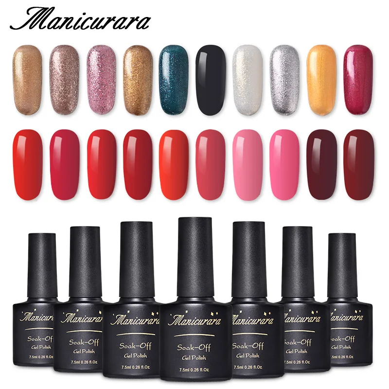 Manicurara 58 الألوان هلام البولندية جيل للأظافر الورنيش الطلاء شبه الدائم رسومات أظافر هلام مسمار البولندية للتقليم معطف فوقي قاعدة معطف
