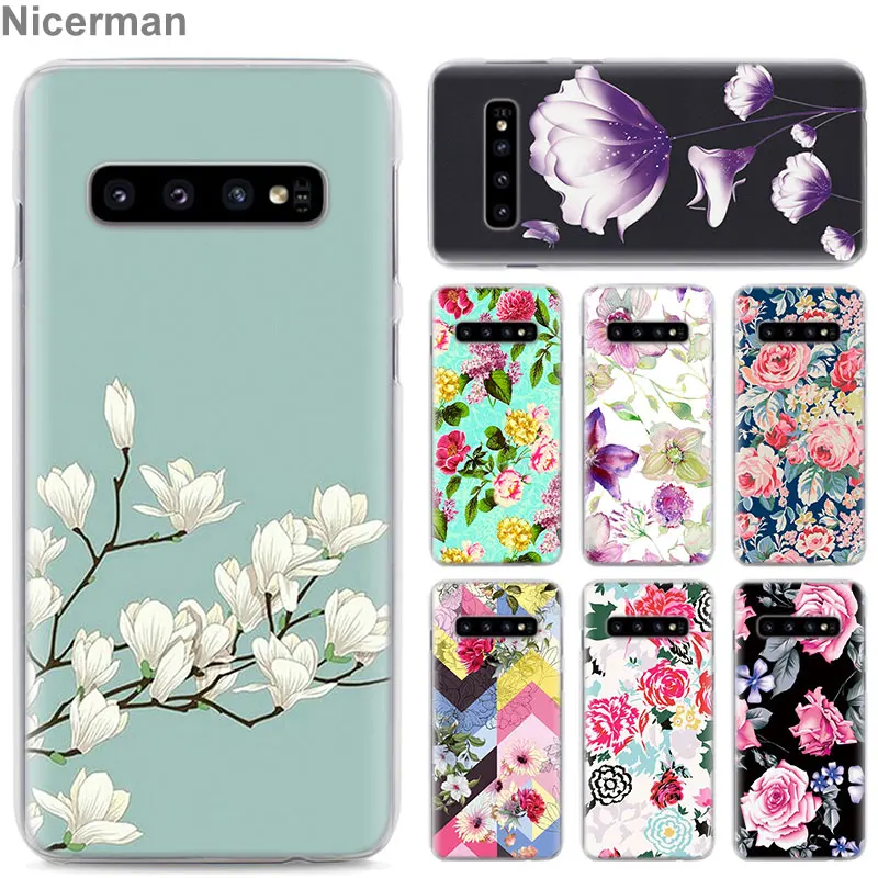 

Luxury Roses pink Flower Phone Cases for Samsung Galaxy S10e S10 Plus S8 S9 Plus S6 S7 Edge A40 A50 A70 M20 Case Coque