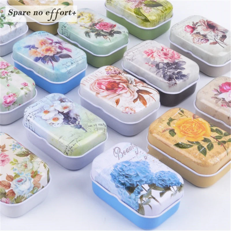 

12 pieces/lot Lovely Gifts Tin Box Style Flower Candy Box Receive Box Store Content Box Free Shipping