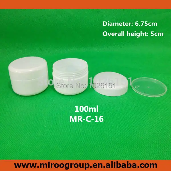 

Free Shipping 40PCS 100ml 100g round white plastic cosmetic jars,empty cosmetic cream jar 100g, plastic jars cosmetic containers