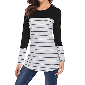 

Women's Pregnancy Long Sleeve Splicing Stripe Nursing Baby Top Clo ropa mujer Clothes For Pregnant Women Dropshipping A1