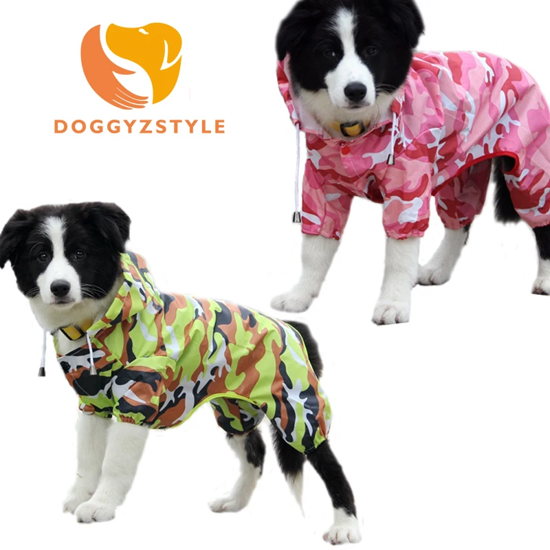 Cool Camouflage Pet Dog Raincoat Hoody Waterproof Rain Lovely Jackets