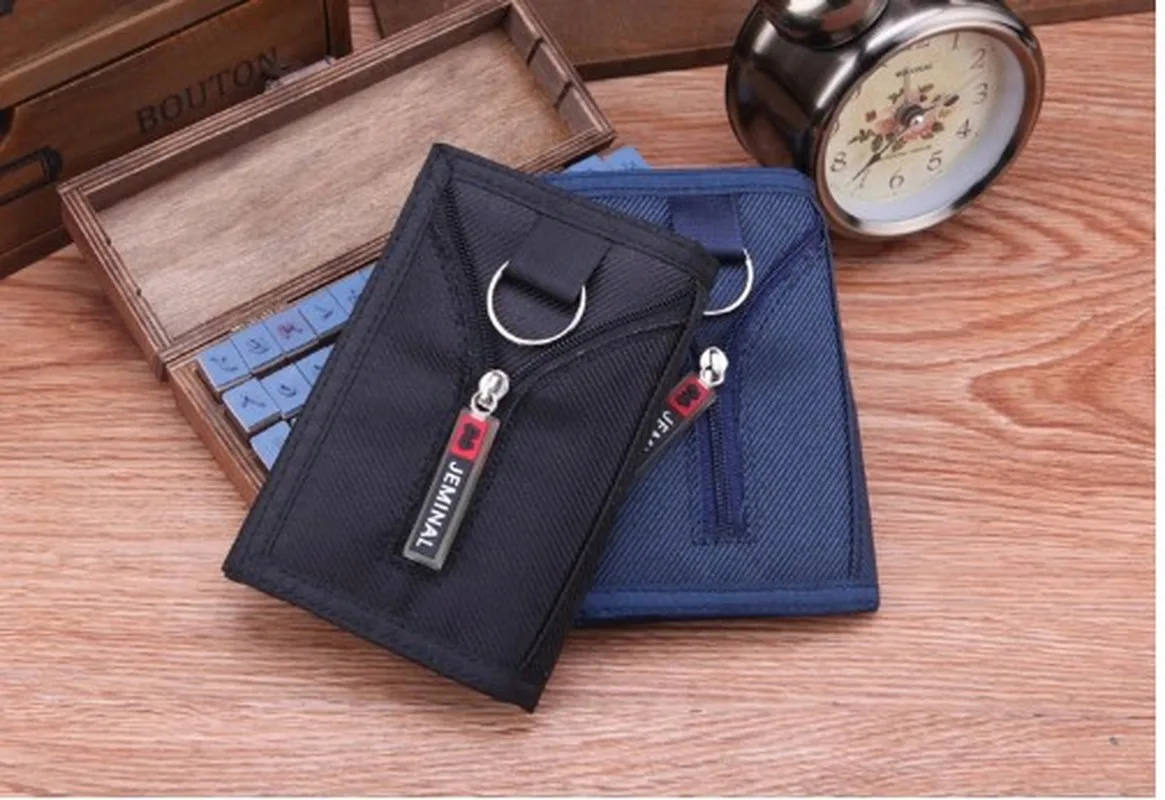 

Men's leisure canvas purse Wallets Design For Short student bag