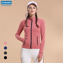 Для женщин спортивный Топ куртка для бега женская спортивная куртка Йога рубашка с длинным рукавом Эластичный Йога Рубашка дышащий тренажерный зал Фитнес одежда