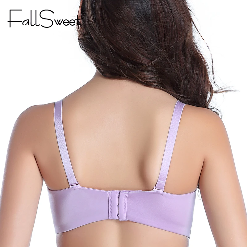 FallSweet Padded Push Up Bras Add Two Cups Brassiere Unlined Seamless Bra for Women A B cups