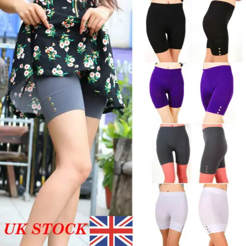 

New Fashion Women's Summer Solid Skinny Thin Cropped 1/2 Leggings Female Active Stretchy Shorts Safety Shorts One-size